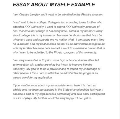 Writing An Essay About Yourself